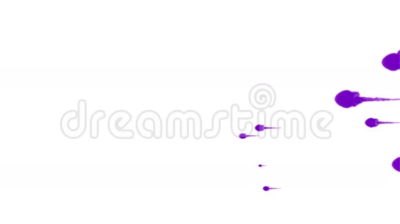 白色背景上的紫罗兰色涂料溶于水中三维渲染体素图形计算机模拟1全高清视频的预览图