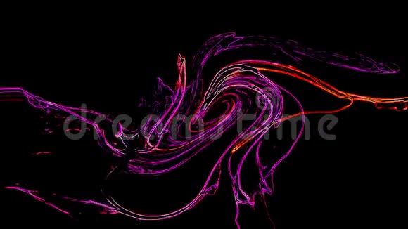 黑色背景下的紫红色螺旋波视频的预览图