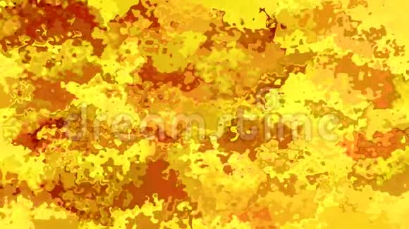 全高清无缝循环视频水彩颜料液体效果彩色金属金黄色视频的预览图