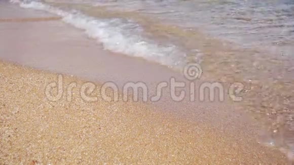 埃及红海金沙滩水晶清水软波在慢运动视频的预览图