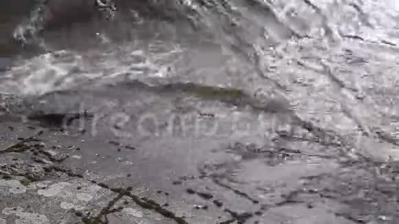 水会冲洗石头视频的预览图