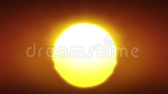 清晰的大日出日落特写在循环动画静止的太阳高清1080视频的预览图