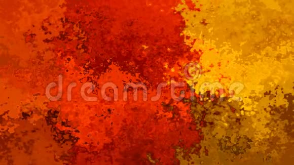 全高清无缝循环视频水彩颜料液体效果色彩鲜艳的红橙叶视频的预览图
