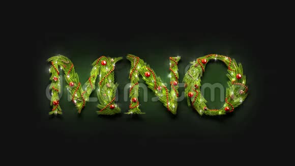 装饰MNO字母圣诞字体模拟黑暗视频的预览图