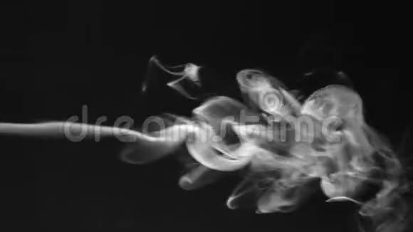 黑色背景的白色烟雾俱乐部很漂亮视频的预览图