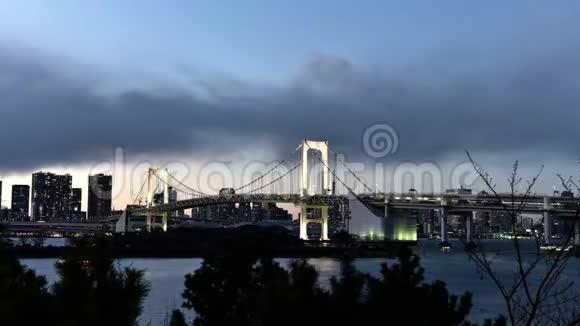 东京城市天际线景观小田坝时间流逝视频的预览图