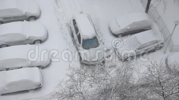 停车场暴风雪视频的预览图