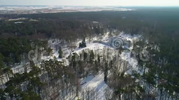 冬季飞越大的旧庄园视频的预览图