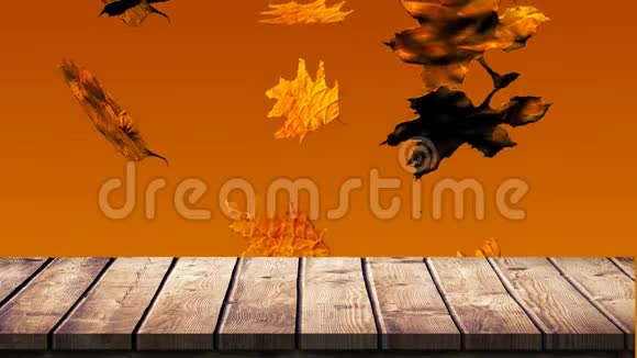 秋叶上的木板视频的预览图