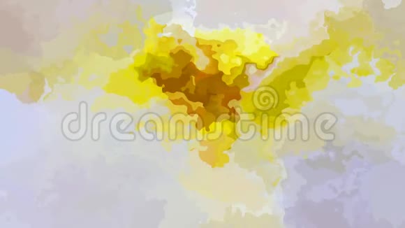 全高清无缝循环视频水彩颜料液体效果彩色黄赭灰视频的预览图