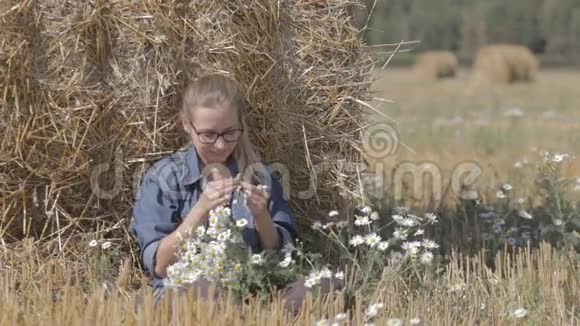 坐在稻草堆里猜卡莫米利的女孩视频的预览图