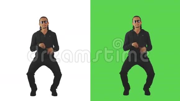 以布吉沃吉风格跳舞的男人滑稽的舞步视频的预览图