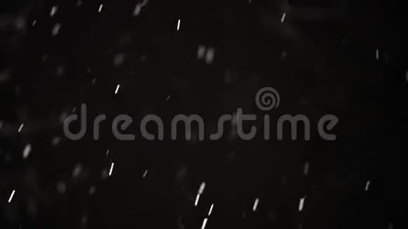 黑暗的天空背景下飘落的雪视频的预览图