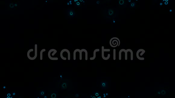 黑色背景上的蓝色粒子视频的预览图