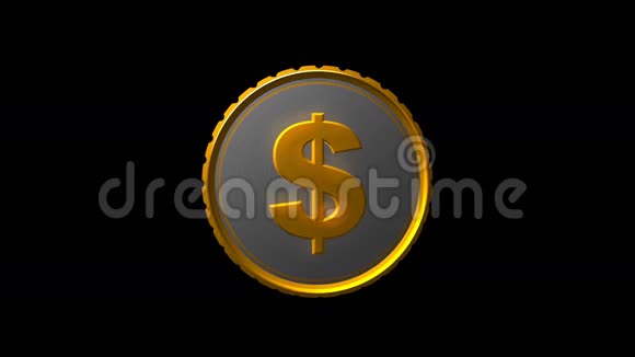 旋转硬币与金钱标志视频的预览图