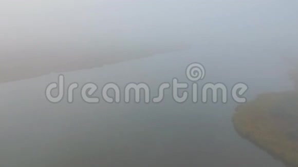 日出时有雾的神秘湖视频的预览图