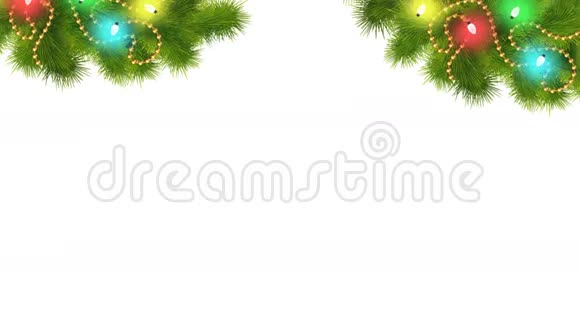 透明背景下的圣诞装饰和灯光视频的预览图