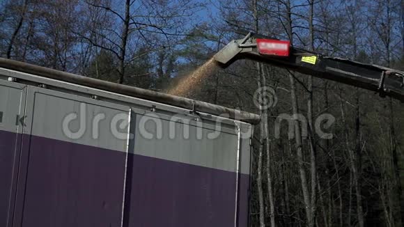木头残骸被扔进卡车视频的预览图