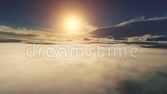太阳落山表面有雾南极洲空中飞行视频的预览图