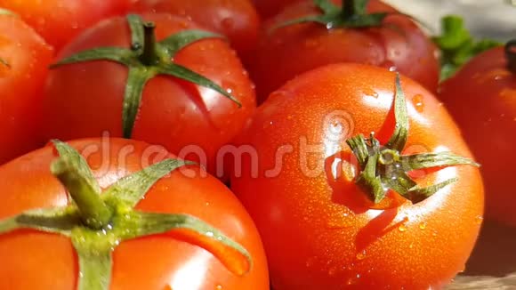 西红柿水滴健康的夏季天然蔬菜慢动作视频的预览图