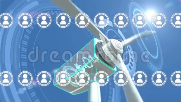风力涡轮机和剖面图标视频的预览图