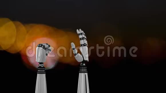机器人的手和模糊的灯光视频的预览图