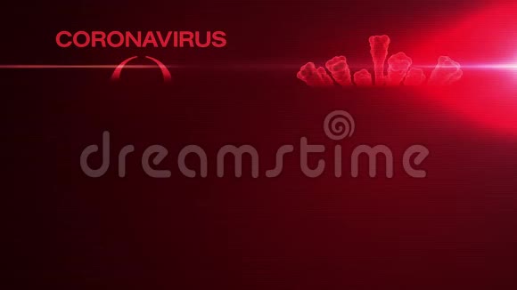 带有红色背景特征的冠状病毒视频动画视频的预览图