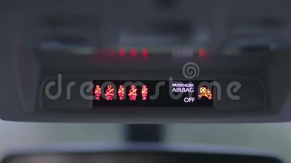 汽车仪表板安全带警示灯视频的预览图