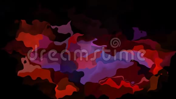 全高清无缝循环视频水彩溅液体效果彩色红紫暗近视频的预览图