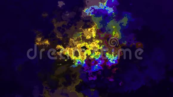 彩色全高清无缝循环视频水彩画效果霓虹灯彩虹全彩色光谱视频的预览图