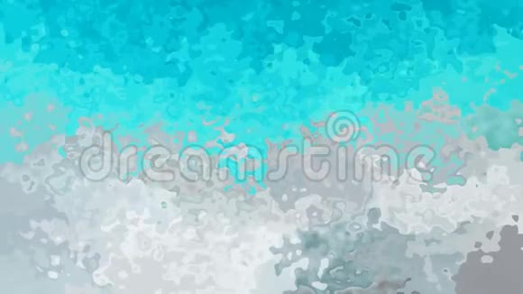 动画闪烁彩色背景全高清无缝循环视频水彩斑点液体效果彩色绿松石天空蓝色一个视频的预览图