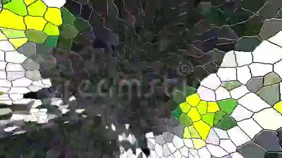 电脑生成马赛克背景3D用彩色镶嵌墙绘制封闭空间视频的预览图