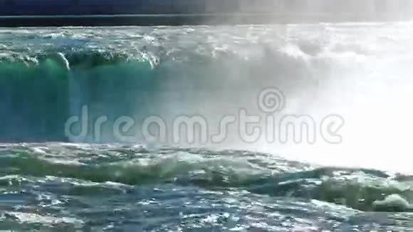 尼亚加拉大瀑布的溪流平射视频的预览图