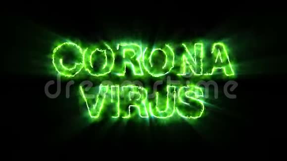 绿色字体冠状病毒的视频动画无缝环视频的预览图