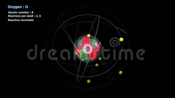 在无限轨道旋转中具有8个电子的氧原子视频的预览图