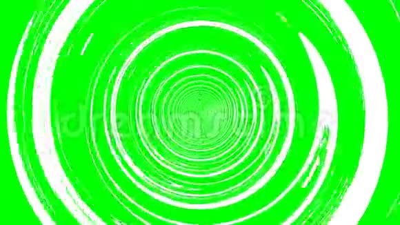 绿色背景上的螺旋隧道透镜视频的预览图
