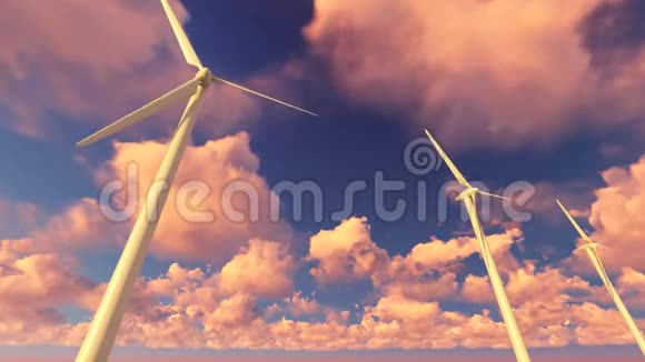 日落时的风车视频的预览图