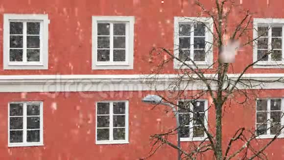 斯德哥尔摩街的雪视频的预览图