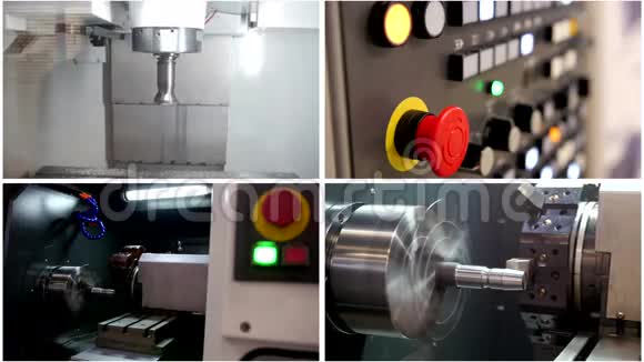 四合一机器自动金属控制面板的加工工业背景视频的预览图