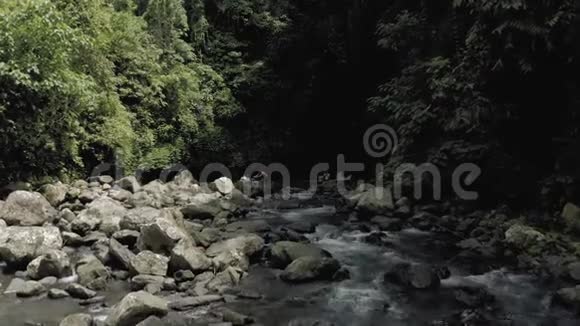 巴厘岛热带山脉瀑布视频的预览图