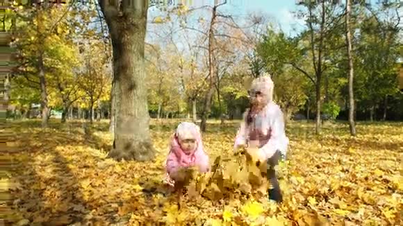快乐的孩子玩秋叶视频的预览图