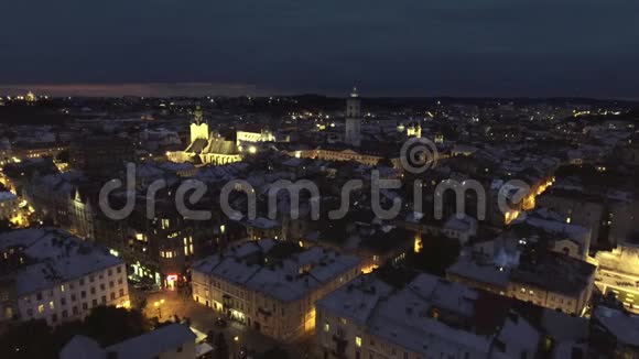 乌克兰老城利沃夫之夜视频的预览图