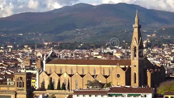 美丽的佛罗伦萨和大教堂圣玛丽亚德尔菲奥雷佛罗伦萨意大利全景视频的预览图