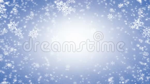 雪花飘落霜冻的日子大雪纷飞的冬天视频的预览图