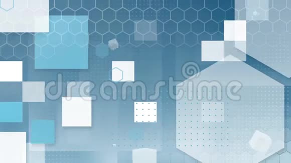 蓝色和白色六边形和蓝色的正方形视频的预览图