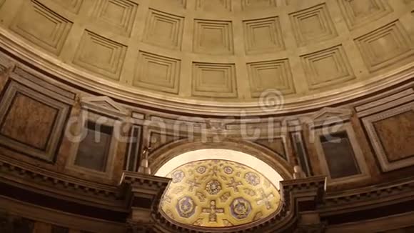 万神殿天花板的景观意大利罗马视频的预览图
