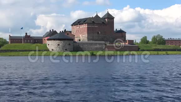 瓦纳哈维西湖全景与堡垒六月天芬兰哈梅林纳视频的预览图