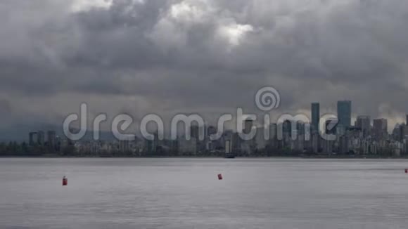 温哥华城市景观云时间推移锅视频的预览图