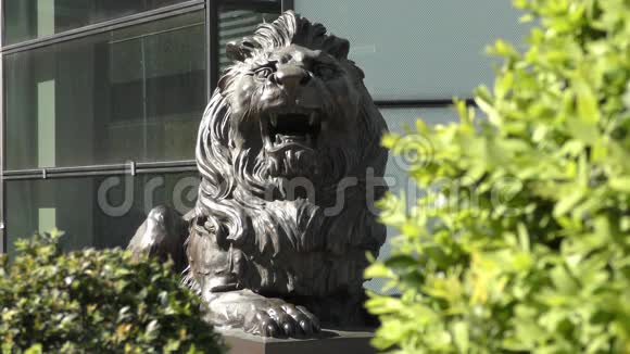 咆哮狮子的石雕视频的预览图