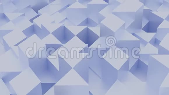 蓝色混沌立方墙背景3d渲染图视频的预览图